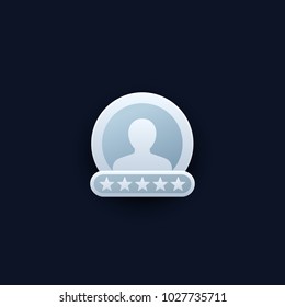 Customer review, high rating vector icon