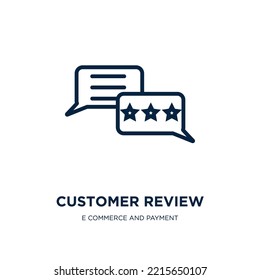 customer review icon from e commerce and payment collection. Thin linear customer review, review, service outline icon isolated on white background. Line vector customer review sign, symbol for web 