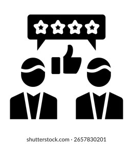 Customer Review Icon Glyph Vector Illustration