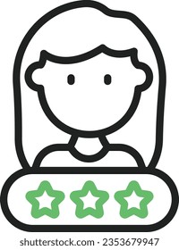 Customer Review Icon image. Suitable for mobile application.