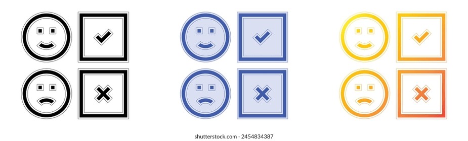 customer review icon. Linear, Blue Fill and Gradient Style Design Isolated On White Background