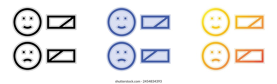 customer review icon. Linear, Blue Fill and Gradient Style Design Isolated On White Background