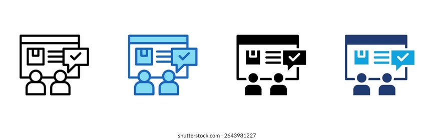 Cliente Review icon Multi Style Ilustración vectorial