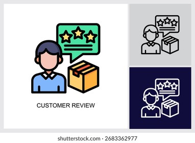 Customer Review icon Multi Style Vector Illustration