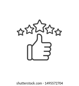 Customer review icon, quality rating and feedback. 