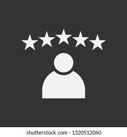 Customer Review Icon. Satisfied Service Illustration As A Simple Vector Sign & Trendy Symbol for Design and Online Websites, Presentation or Mobile Application. Flat & Trendy Logo Template.