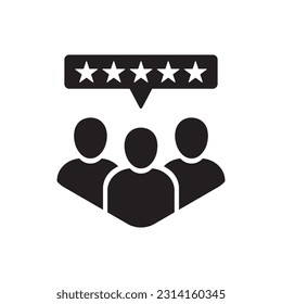Customer Review Icon. Satisfied Service Illustration As A Simple Vector Sign And Trendy Symbol for Design and Online Websites, Presentation or Mobile Application. Flat And  Trendy Logo Template.