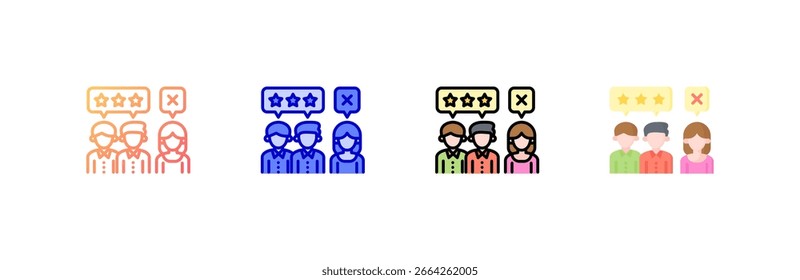 Ícone Revisão do Cliente definir coleção de vários estilos