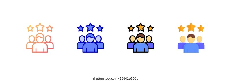 Conjunto de iconos de revisión de Clientes colección de estilos múltiples