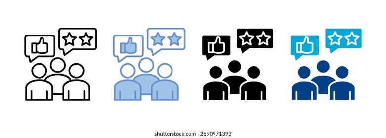 Cliente Review Icon Set Colección de estilos múltiples