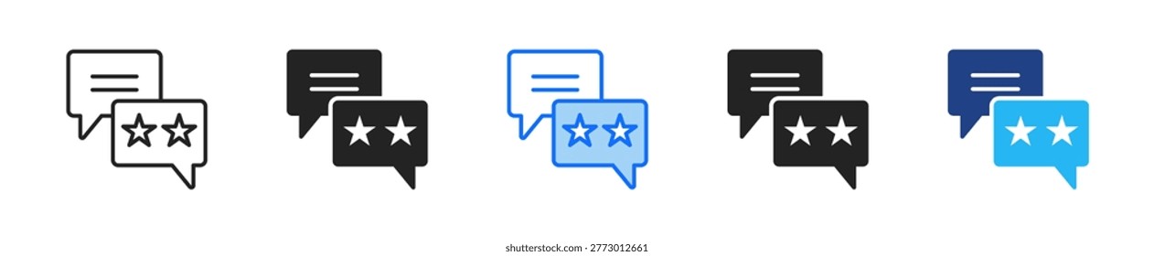 Customer Review Icon Set Multiple Style Collection