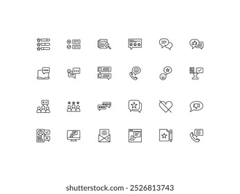 Customer review icon set, simple, design, vector illustration