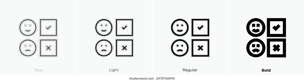 customer review icon. Thin, Light Regular And Bold style design isolated on white background