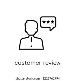 customer review icon. Trendy modern flat linear vector customer review icon on white background from thin line Ecommerce collection, outline vector illustration