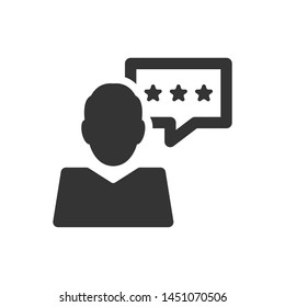 Customer review icon. vector graphics