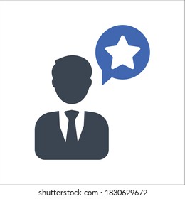 Customer review icon, vector graphics
