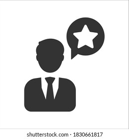 Customer review icon, vector graphics