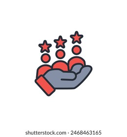 customer review icon. vector.Editable stroke.linear style sign for use web design,logo.Symbol illustration.