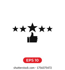 Customer review icon.Feedback vector illustration.Five star symbol