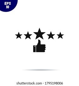 Customer review icon.Feedback vector illustration.Five star symbol