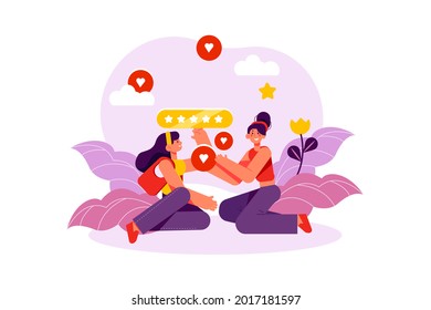 Customer Review Illustration concept. Flat illustration isolated on white background.