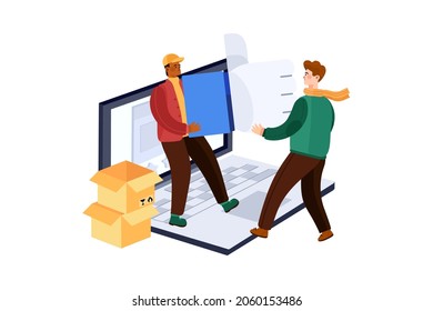 Customer Review Illustration concept. Flat illustration isolated on white background.
