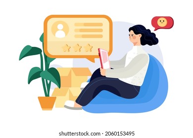 Customer Review Illustration concept. Flat illustration isolated on white background.