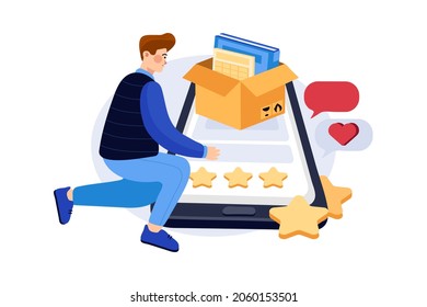 Customer Review Illustration concept. Flat illustration isolated on white background.