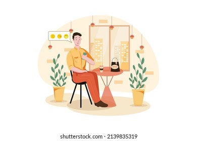 Customer Review Illustration concept. Flat illustration isolated on white background.