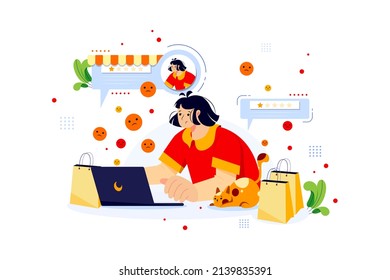 Customer Review Illustration concept. Flat illustration isolated on white background.