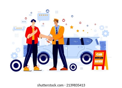 Customer Review Illustration concept. Flat illustration isolated on white background.