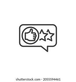 Customer review line icon. linear style sign for mobile concept and web design. Rating stars, feedback outline vector icon. Symbol, logo illustration. Vector graphics