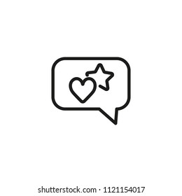 Customer review line icon. Speech bubble, promotion, discount. Online shop concept. Vector illustration can be used for topics like shopping, feedback, special offer