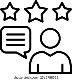 Customer Review Line Vector Icon Design