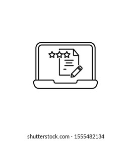 customer review - minimal line web icon. simple vector illustration. concept for infographic, website or app.