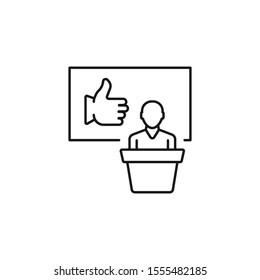 customer review - minimal line web icon. simple vector illustration. concept for infographic, website or app.