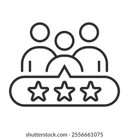 Customer review outline icon, editable vector illustration and transparent graphic element. Isolated on white background