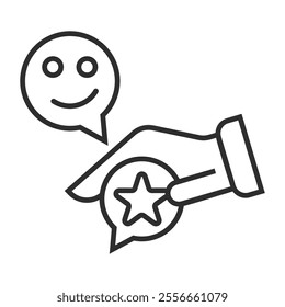 Customer review outline icon, editable vector illustration and transparent graphic element. Isolated on white background