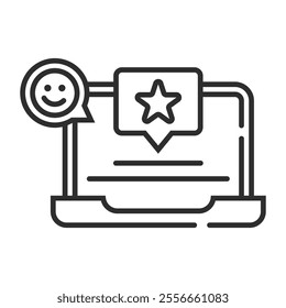 Customer review outline icon, editable vector illustration and transparent graphic element. Isolated on white background