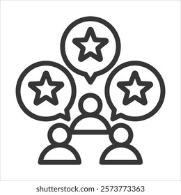 Customer Review Outline Icon Vector Illustration