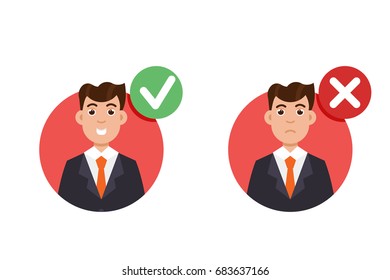 Customer review. Positive and negative feedback concept. Vector illustration