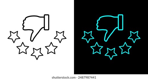 Customer review rating with 5 stars and thumb up feedback. Five star rating badge, review rating icon.