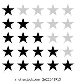 Customer review rating with 5 stars and thumb-up. Outline icon with editable stroke. Star vector. Five star rating badge, review rating icon. star feedback icon, 5 stars feedback, review stars. EPS 10