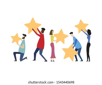Customer review rating concept isolated on white background. Vector illustration. Eps 10.