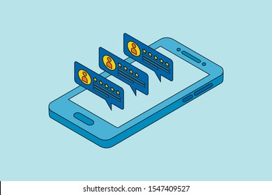 Customer review rating and feedback. Customer choice. 
Feedback consumer or customer review evaluation, 
satisfaction level and critic concept. Rank rating stars feed. Isometric vector illustration. 
