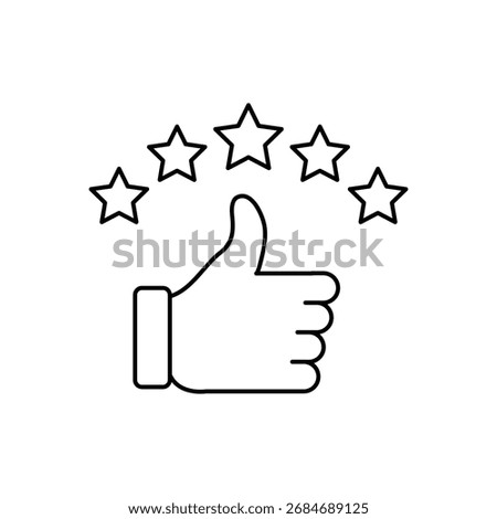 Customer Review and Rating Icon. Five Stars Feedback, Quality Line Symbol, Editable Vector..eps

