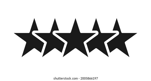 Customer review rating icon vector illustration. 5 star rating icon vector design template. Review Rating with Five Star vector icon flat design for website, symbol, logo, sign, mobile, app, UI.