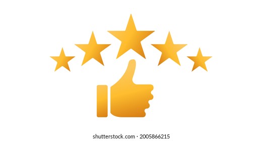 Customer review rating icon vector illustration. 5 star rating icon vector design template. Review Rating with Five Star vector icon flat design for website, symbol, logo, sign, mobile, app, UI.