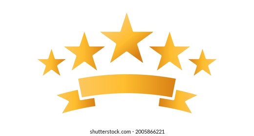 Ilustración vectorial de icono de calificación de revisión de cliente. plantilla de diseño vectorial de icono de clasificación de 5 estrellas. Revisión de la clasificación con el diseño plano del icono del vector de cinco estrellas para sitio web, símbolo, logotipo, signo, móvil, aplicación, interfaz de usuario.