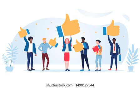Customer review rating. People give review rating and feedback. Flat vector illustration. Customer choice. Know your client concept. Rank rating stars feedback. Business satisfaction support